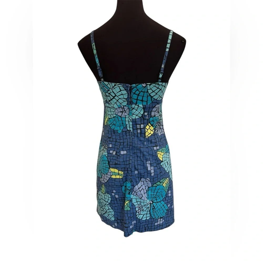 Lilly Pulitzer Blue Mosaic Butterfly Print Mini Dress Women’s Size 2 Y2K